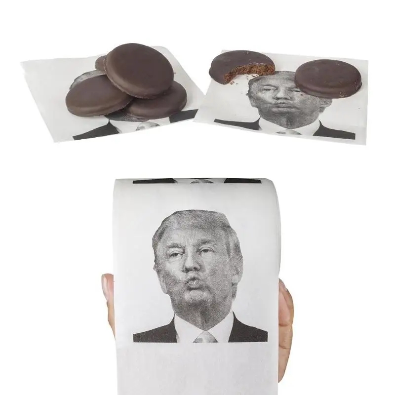 Новинка Дональд Трамп поцелуй Печатный рулон туалетной бумаги шутка салфетка подарок