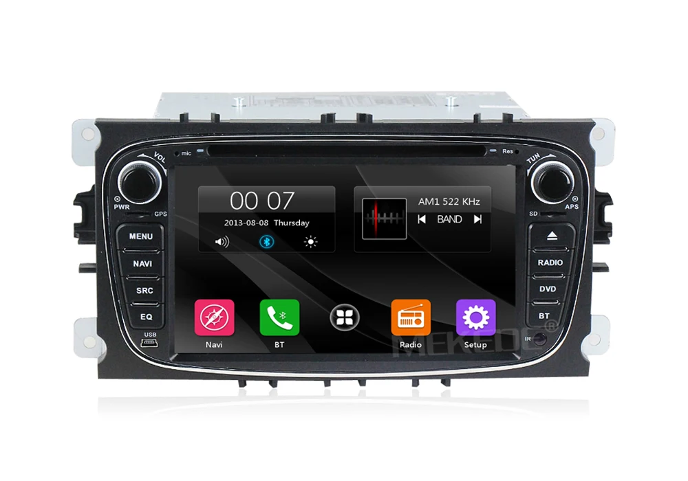 Discount 2din Car GPS Navigation radio for Focus S-max Kuga Mondeo with Radio DVD Headunit Bluetooth steering wheel control free 8GB map 10