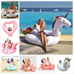 Гигантский цветочный принт Лебедь надувной матрас для Взрослых Бассейн вечерние игрушки Зеленый Фламинго Ride-On Air матрас для плавания