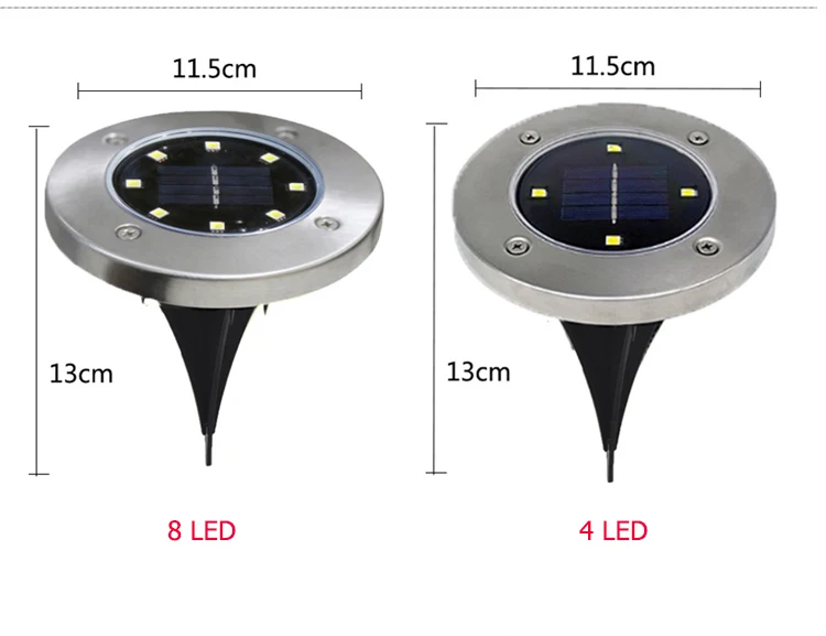 4 шт./лот 4 Led/8 Led теплый белый сад Led солнечные, из земли огни для наружного ландшафтного освещения