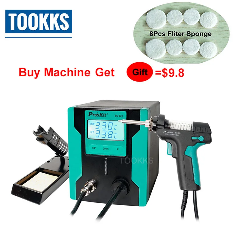 Economici Pro sKit 1pk SS 331H Elettrico Dissaldatura Pistola Anti statica Ad Alta Potenza Forte Aspirazione Dissaldatura Pompa Per PCB Circuito Bordo di Riparazione