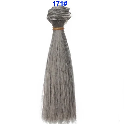 15cm length 1 piece natrual black brown pink green blue red white color thick bjd wigs doll hair tree 16