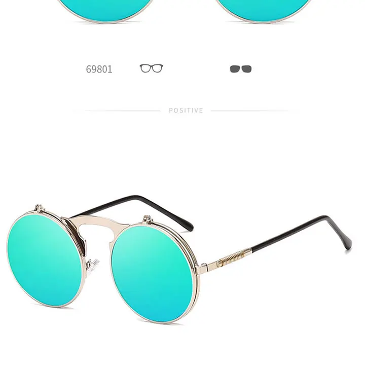 LeonLion паровые панковские солнцезащитные очки мужские модные уличные круглые очки уличные Oculos De Sol Feminino UV400