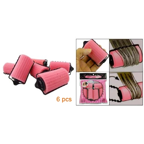 

6PCS Special Girl/Ladies Magic Hair Care Roller Style Pink Sponge Curlers