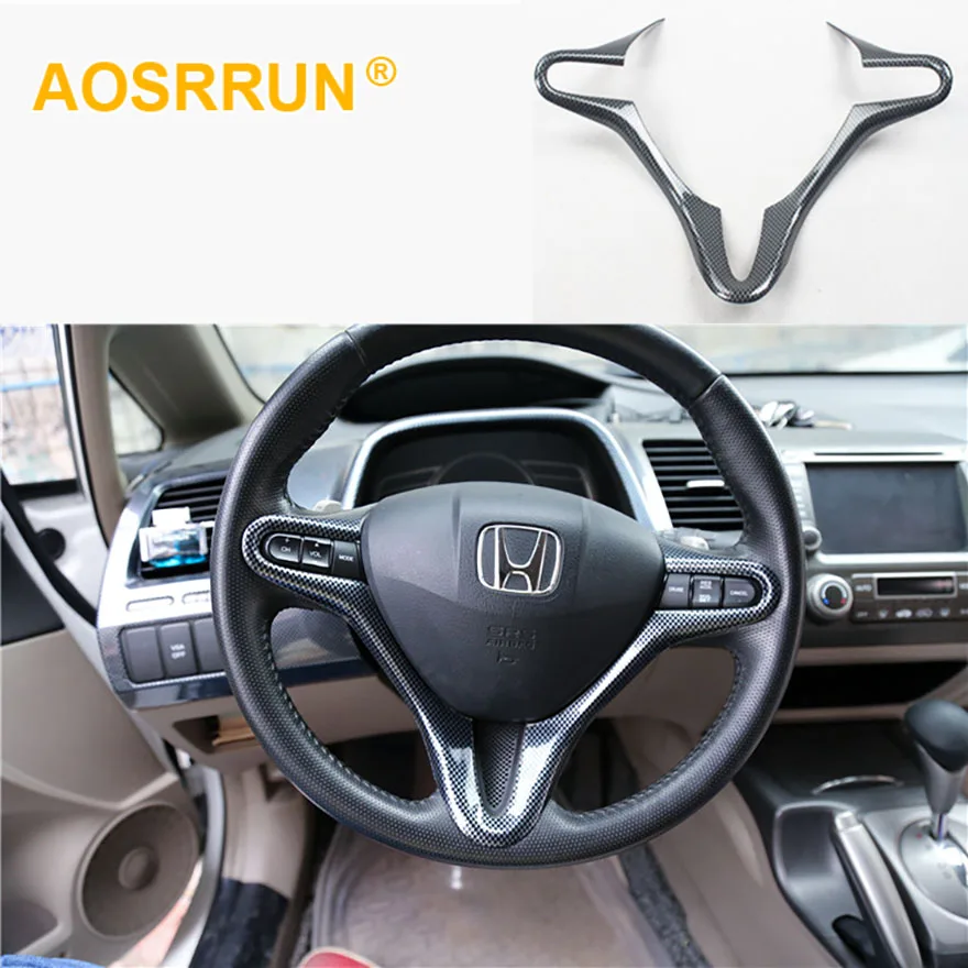 Чехол на руль из углеродного волокна для Honda Civic 2005 2006 2007 2008 2009 2010 2011 стильные