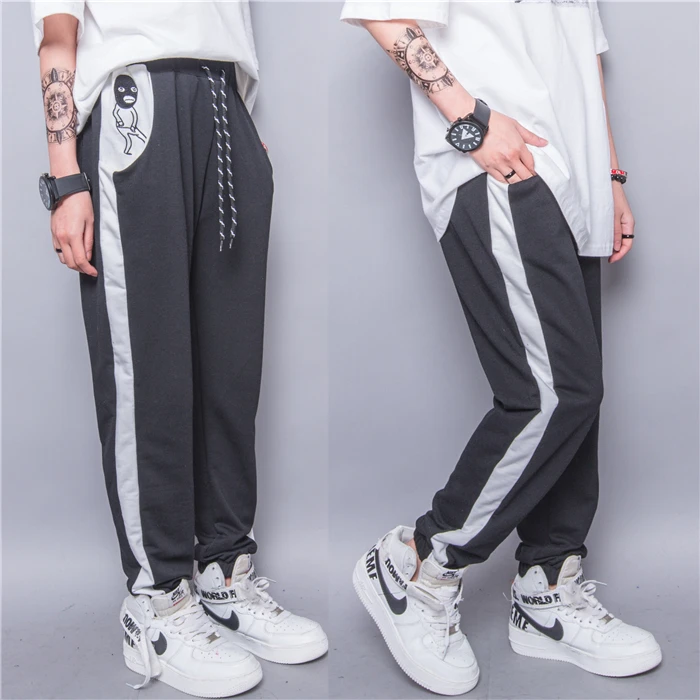 Fashion fashion HARAJUKU zipper embroidery skull pocket bars drawstring casual pants female