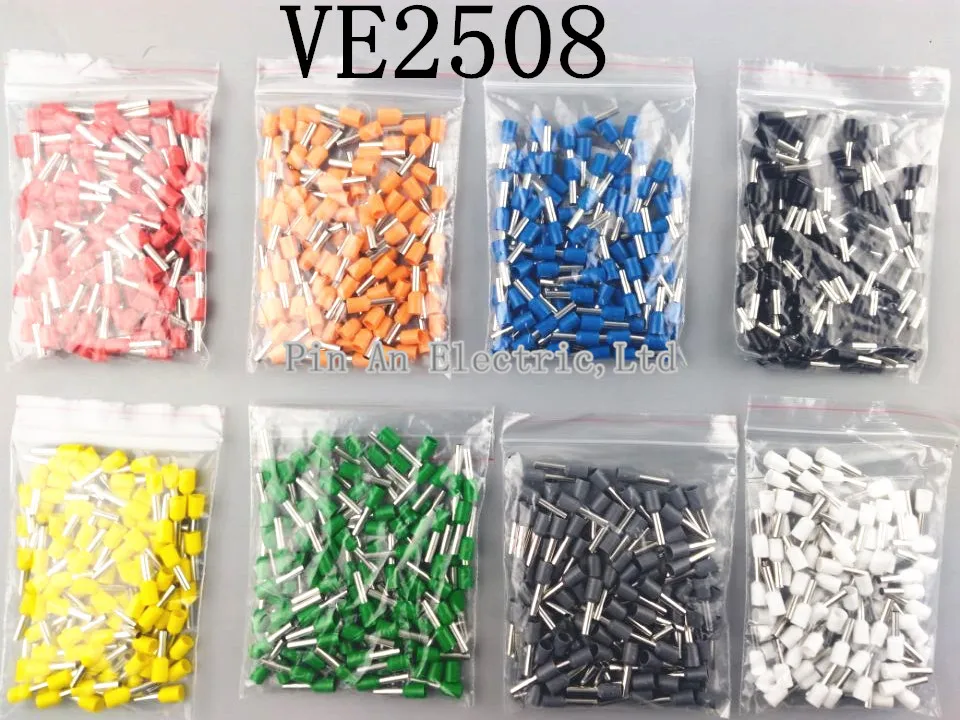 1000pcs 12 AWG 4.0 mm² isolé Cord End Terminal Fil Embouts E4009