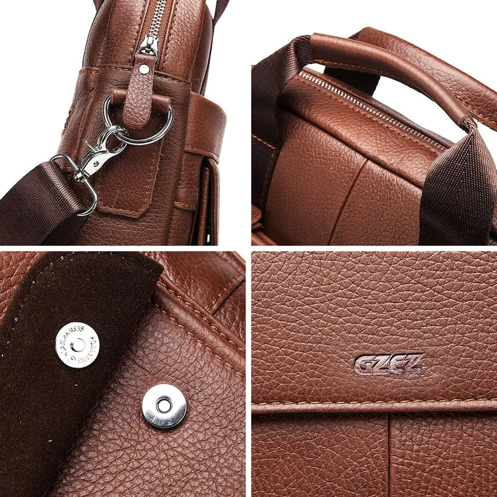 GZCZ сумка-мессенджер, новая мода, мужские сумки на плечо из натуральной кожи, деловая сумка через плечо, Повседневная сумка, высокое качество, мужская сумка-тоут