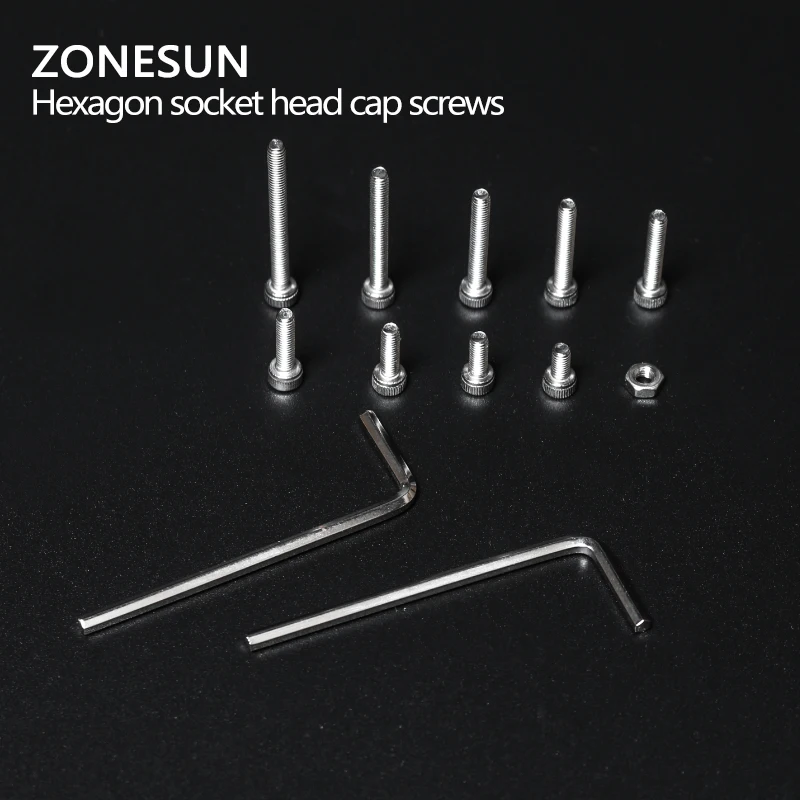 ZONESUN 360 шт./лот 304 нержавеющая сталь M3 * 6/8/10/16/18/20/25/30 шестигранный Набор торцевых