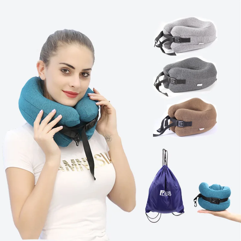 

U-Shape Magnetic Headrest 30x28cm Neck Pillow Memory Foam Filler With Eyemask Earplug Travel Office Car Embrace Cervical Pillow