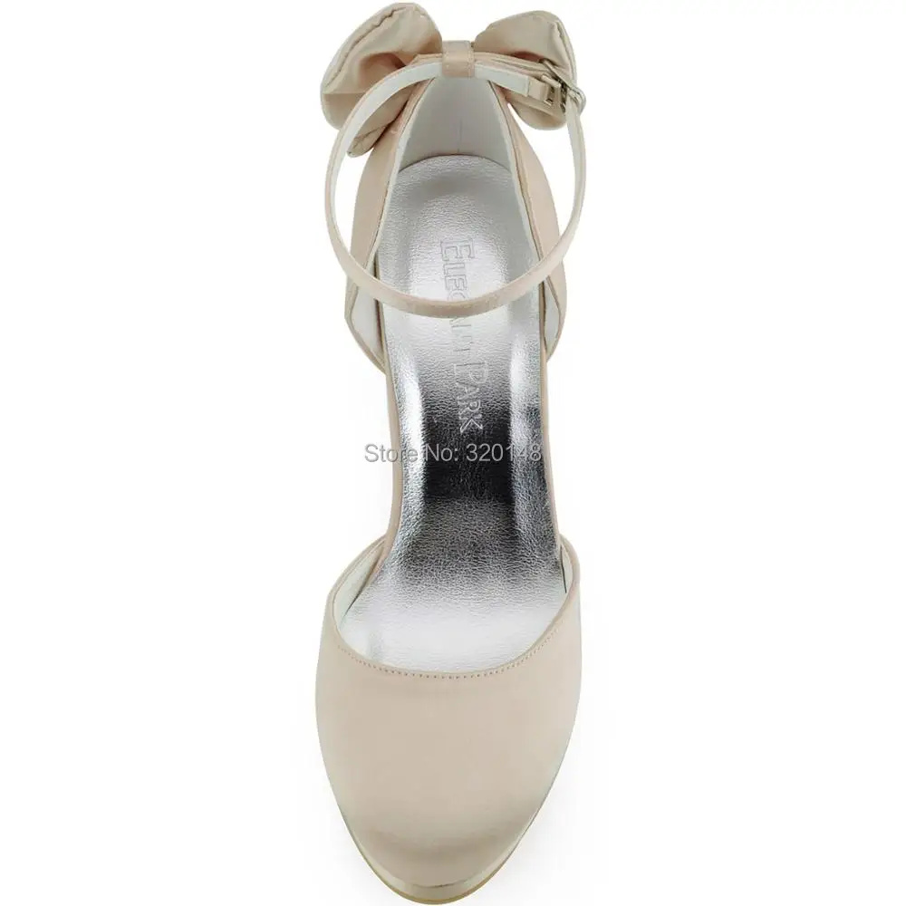 Vestito Della Alla In Raso Champagne Delle Bianco Caviglia white Pompe Sposa ivory Piattaforma Champagne Signore Scarpe Damigella Da Donne Avorio Alto pf Promenade Aj091 Tacco D'onore Cinturino vq8TwIPw