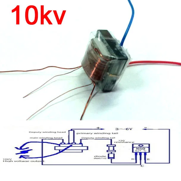 

1pcs 10 kv high frequency high voltage transformer/booster coil inverter