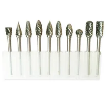 10pcs tungsten steel grinding head tungsten carbide burrs sets mini drill diamond burs material tungstenio dremel accessories