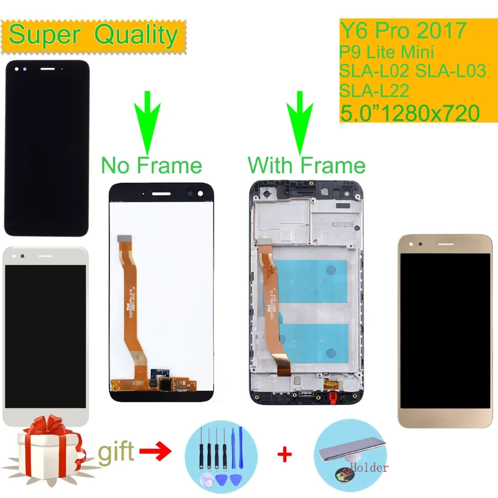 

ORIGINAL For Huawei Y6 Pro 2017 LCD DUAL SIM SLA-L02 SLA-L03 SLA-L22 LCD Display Touch Screen Assembly With Frame P9 Lite Mini