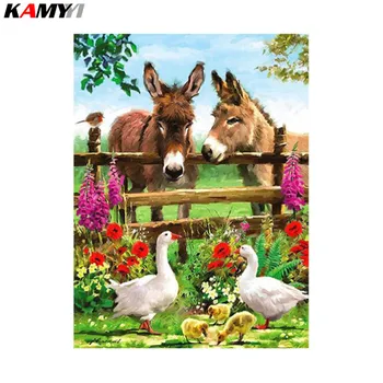 

5D DIY Diamond Painting Donkey Diamond Embroidery Animals Full Drill Square Goose Decoration Home Picture Of Rhinestone XY1