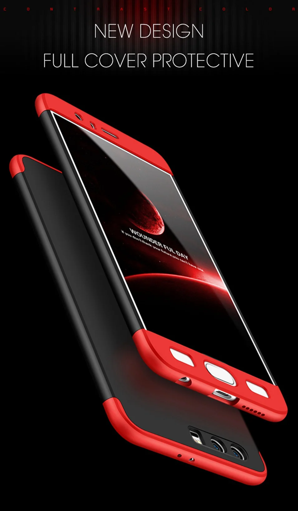 Reaoom for Huawei Honor 8 8 lite 9 Case Removable 360 degree full body protection Plain Coque for Huawei P9 P10 Cover Silicone   (5)