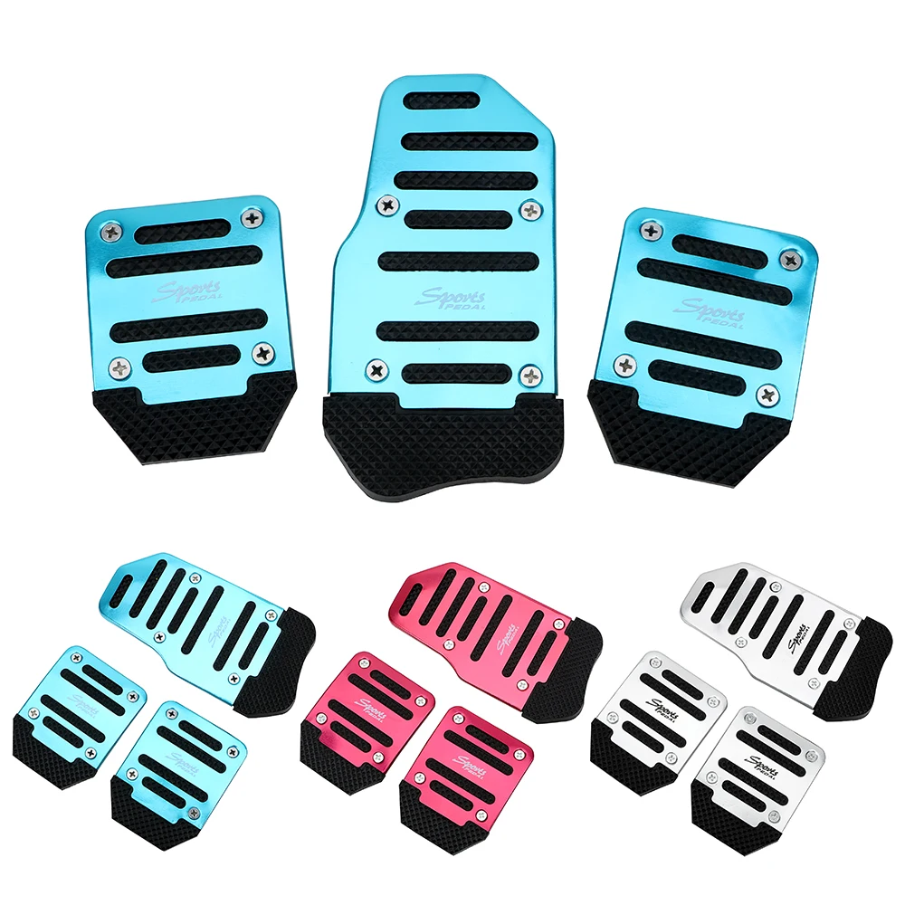

Auto Vehicle Non-slip Pedal Manual Transmission Aluminium Alloy Car Pedal Cover Set Car-styling 3Pcs Car Foot Treadle Cover Pad