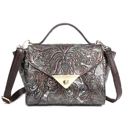 Для женщин из натуральной тисненой кожи Хобо Сумка известный дизайнер бренда Повседневное сумка ретро Теплые Tote кошелек сумочка новый