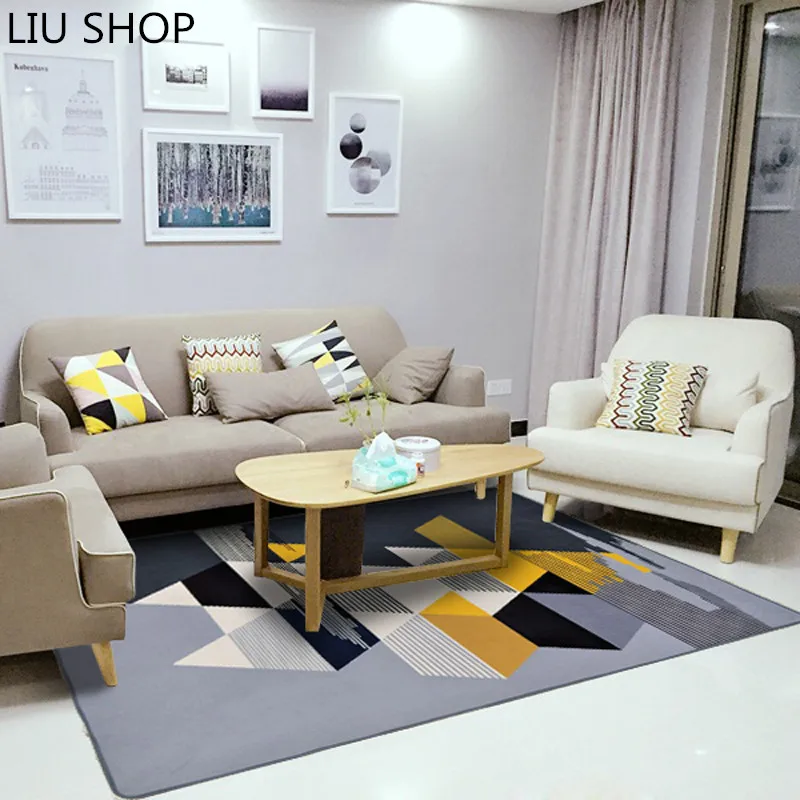 LIU простой современный модный ковер для гостиной, геометрический Коврик для спальни, прямоугольной кровати, гостиной, дивана, чайного столика, коврик для окна