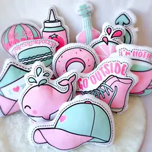 Модные розовые плюшевые подушки колпачок Пончик кофе гитара Tomoto кетчуп торт лимонный КИТ Спортивная еда животные фрукты Музыка Декор Подушка