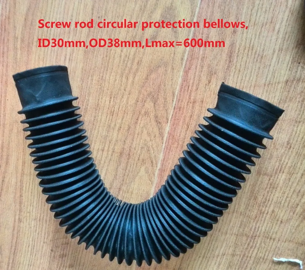 

Screw rod circular protection bellows, ID30mm,OD38mm,Lmax=600mm