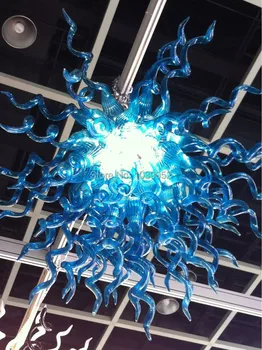 

Popular Style Pure Blue Hand Blown Amber Glass Chandelier