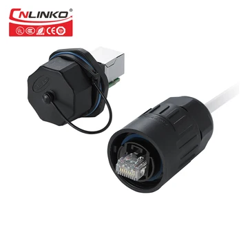 

CNLINKO IP67 RJ45 connector RJ45 panel mount socket Waterproof RJ45 connector 1/4 Bayonet RJ45 plug and socket