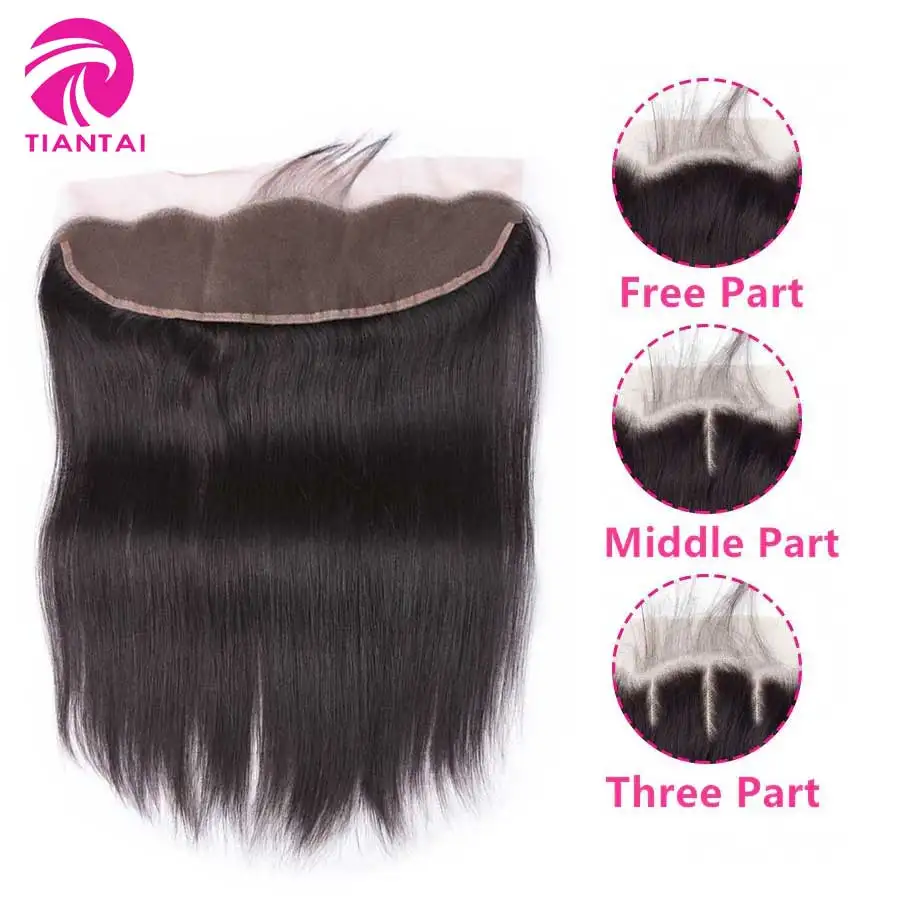Brazilian Straight Lace Frontal Closure 13*4 Ear To Ear Free/Middle/Three Part Closure Nature Color Remy Hair for Woman TIANTAI