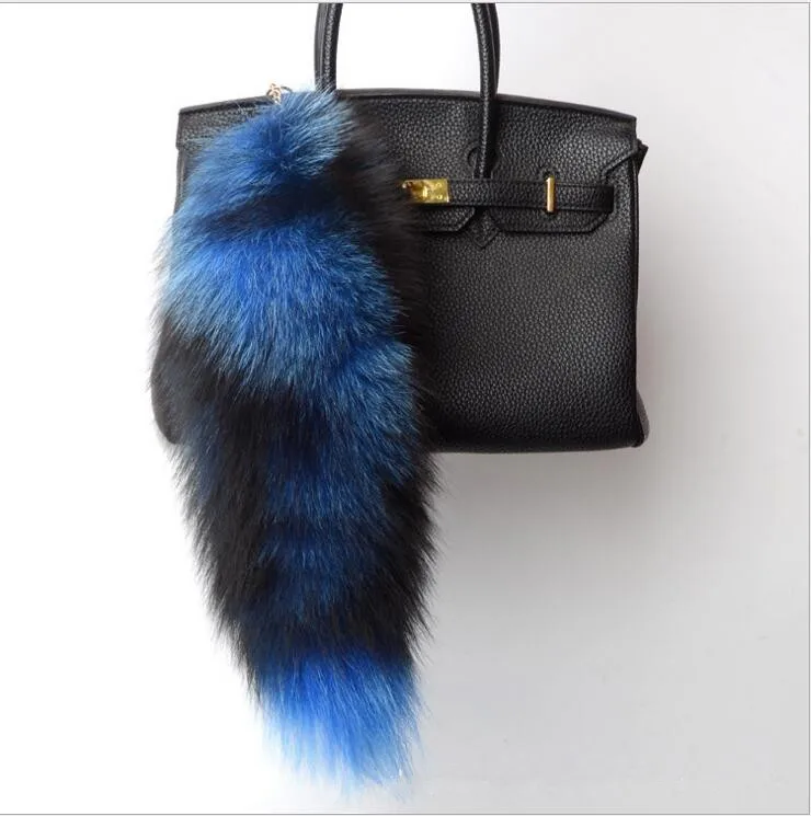 

Women's girls Bag Charm Tail keychain Long Fox Fur Tail Handbag car Trinket Pendant Accessories Furry Charm for Bags Key Chains