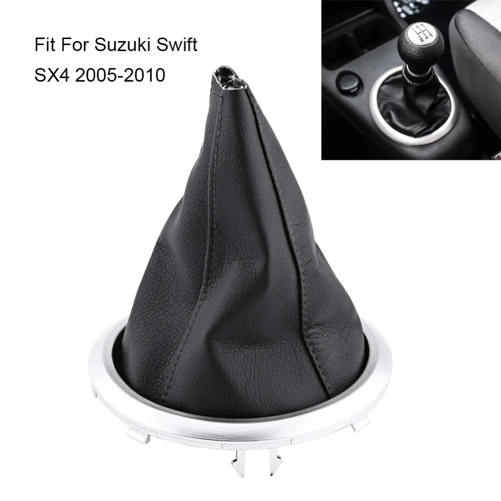 Roadiress Manual Transmission Shift Lever Frame Boot Cover Fit Car Black for Suzuki Swift SX4 2005-2010 Roadiress Manual Transmission Shift Lever Frame Boot Cover Fit Car Black for Suzuki Swift SX4 2005-2010