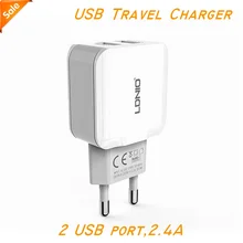 Ldnio Phone USB Charger 5V 2.4A Fast Charger EU Travel Charger USB Wall Mobile Phone Charger for iPhone Samsung iPad Tablet
