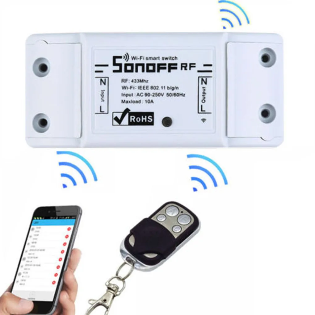 

ITEAD Sonoff 433Mhz RF WiFi Wireless Intelligent Timing Switch with RF Receiver Remote Control Smart Switch