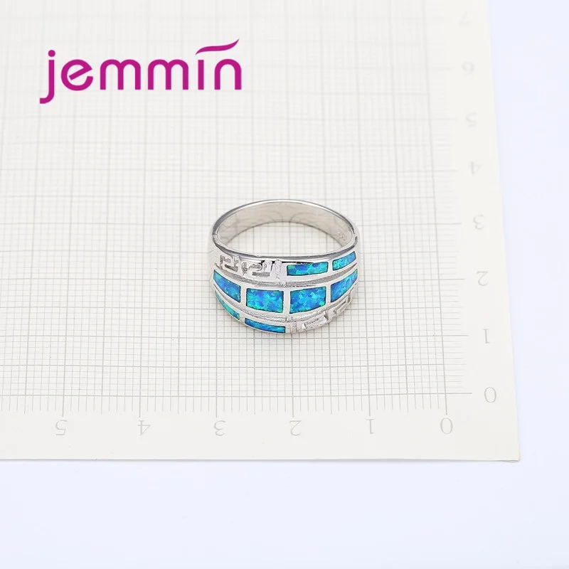 Женское кольцо из серебра 925 пробы с голубым огненным опалом|ring for|rings for womenrings women