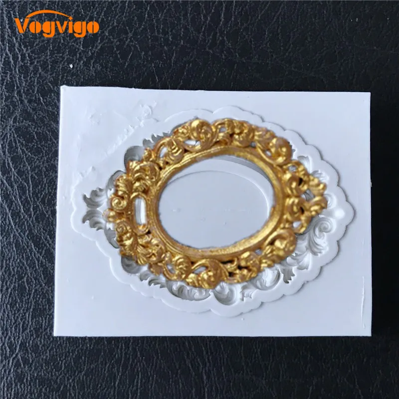 

VOGVIGO Oval European Style Frame Silicone Mold Fondant Mold Gumpaste Cake Decorating Tools New 2019 Chocolate Shaping Mold
