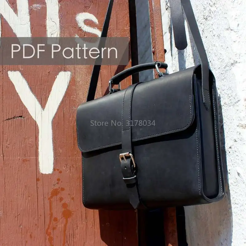 

DIY Leather bag Sewing Pattern Leather Template PDF Patterns Leather Women HandBag Shoulder BAG English Version Instruction