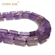 Натуральный свет аметистов цилиндрические каменные граненые бусины для самостоятельного изготовления ювелирных изделий браслет ожерелье ручной работы 11*16 мм нити 15"