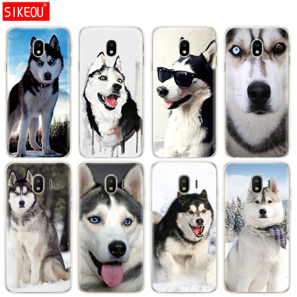 

silicone cover phone case for Samsung Galaxy J3 J5 J7 2017 J330 J530 J730 PRO j2 2018 funny Husky Dog