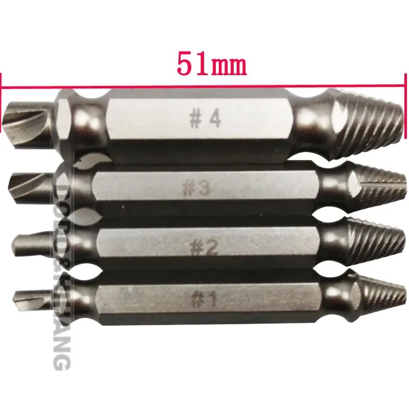 4PCS A set of Speed out Damaged Screw Extractor and Bolt Extractor high speed steel brocas para metal gereedschap DZ200 (1)