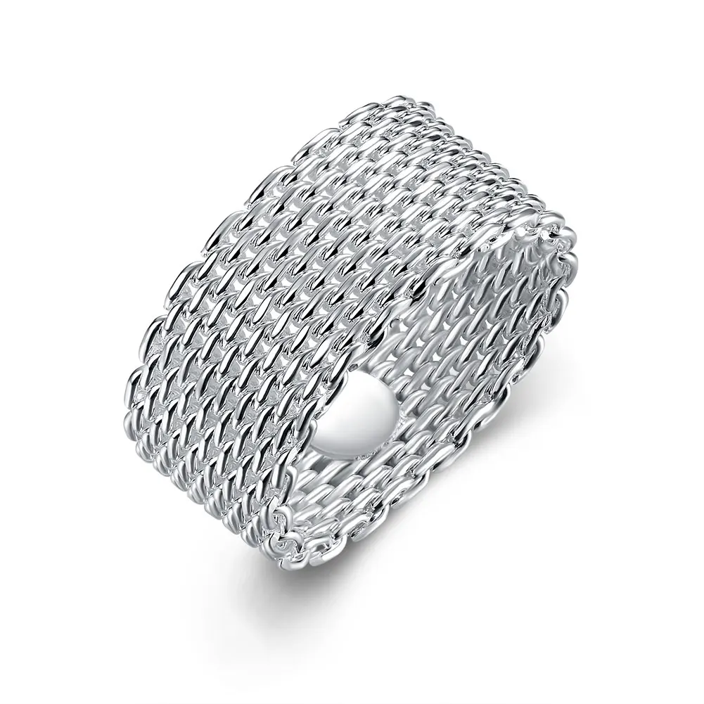 

Wholesale Silver-plated Weave Ring,Fine Fashion Jewelry,Soft Net Ring Men Women Gift Silver Jewelry Finger Rings