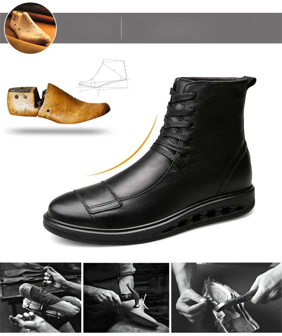 NINYOO/Новые Мужские ботинки Ботильоны из натуральной кожи мягкие удобные женские ботильоны мотоботы Водонепроницаемый на открытом воздухе, ботинки в стиле милитари плюс Size46