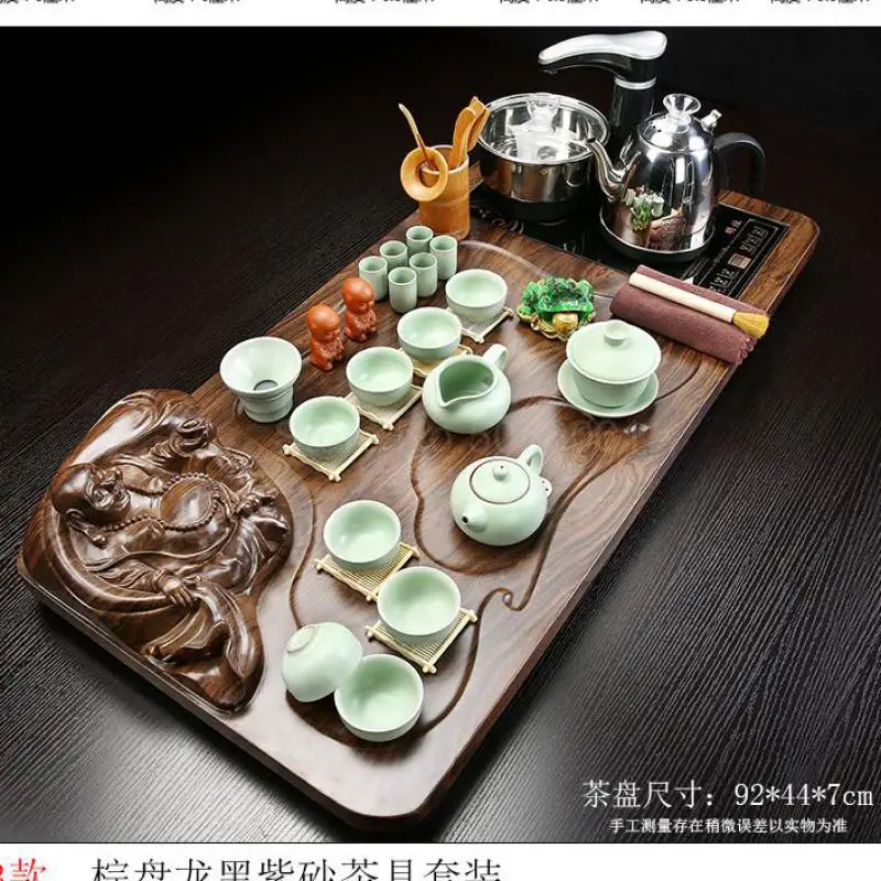 Fully Automatic Tea Set Set Household Whole Set Of Purple Sand Kungfu Solid Wood Tea Tray Drinking Tea Ceremony Tray Tea Table T