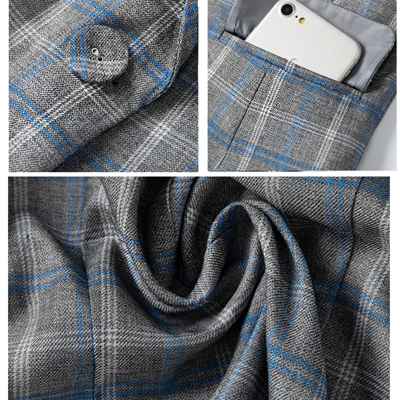 Cena PEONFLY klasyczny Plaid zapinany na jeden guzik kobiety marynarka Casual karbowany kołnierzyk Slim damskie garsonki płaszcz moda Blazer Femme