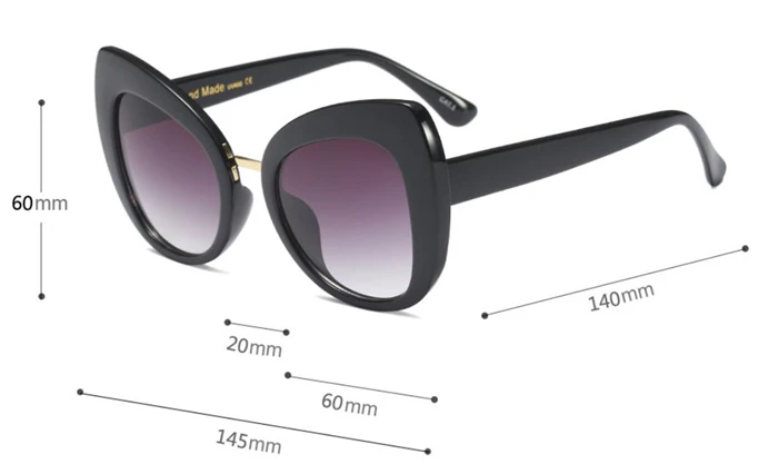 2019 Vintage Cat Eye Shades for Women Sunglasses Luxury Brand Designer Festival Clear Black White Leopard Sun Glasses