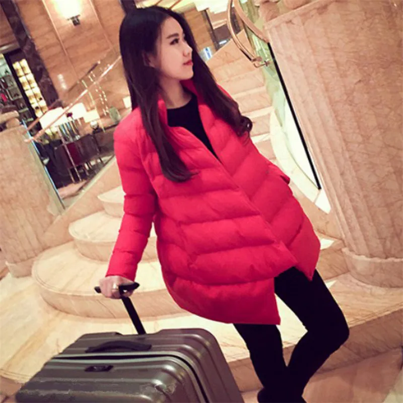 Winter New Women s Cotton Clothes Korean Thin Loose Wool European and American Mosaic Warm Coat