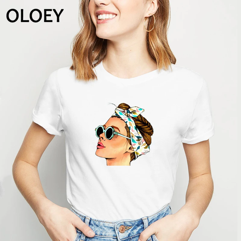 

2019 Fashion Cool Print Female T-shirt White Women Tshirts Summer Casual Harajuku T Shirt Femme Aesthetic Streetwear Tumblr Tops