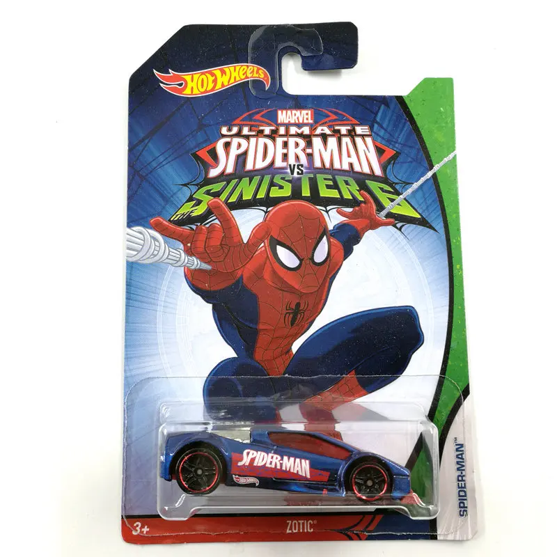 Hot Wheels машинка с героями комиксов Марвел, непобедимый Спайдермен Sinister6 Коллекционная серия металлические Литые модели автомобилей детские игрушки подарок - Цвет: CMJ79-DJJ75