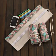 36/48/72 Holes Rose clock Pencil Case Pen Pouch Painting Drawing Storage pencil bag Vintage Stationery School Supply 2.16