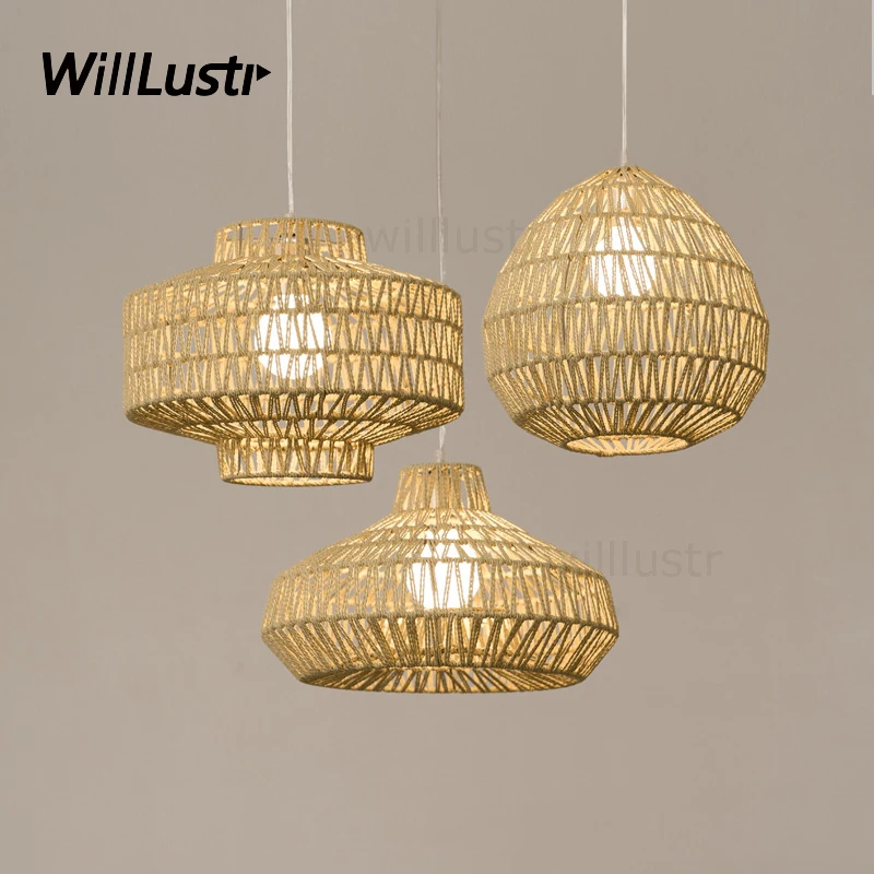 natural handmade hemp rope pendant lamp home bedroom hotel dinning room restaurant hand knitted wicker suspension hanging light natural handmade hemp rope pendant lamp home bedroom hotel dinning room restaurant hand knitted wicker suspension hanging light
