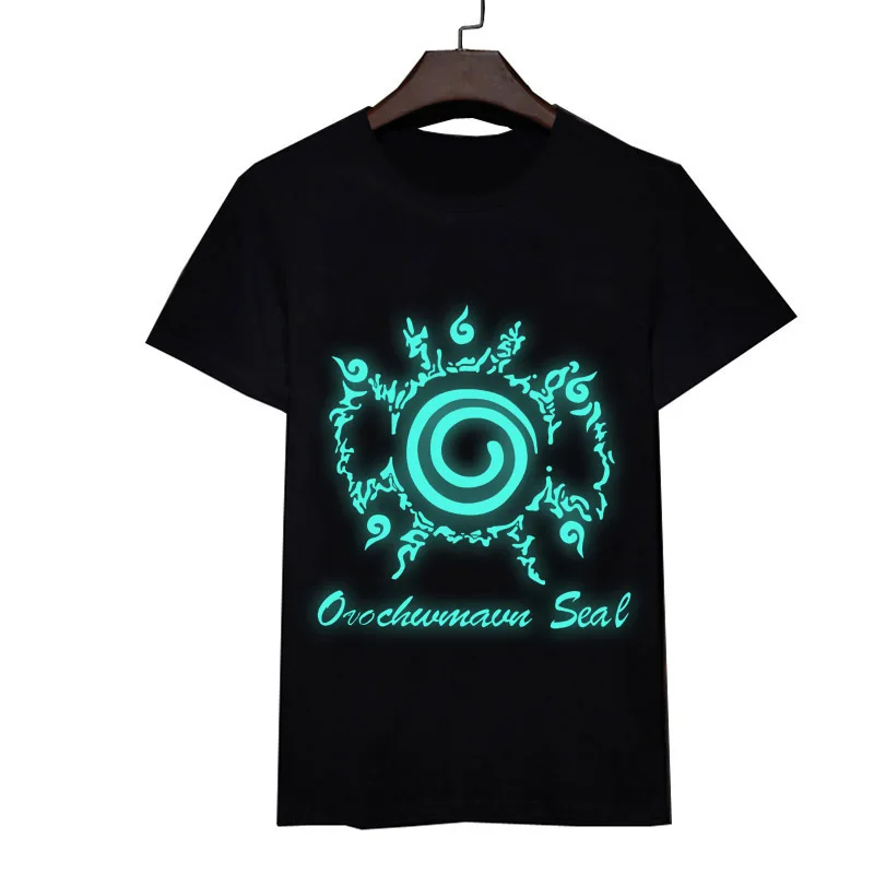 Coshome Naruto Glowing T-Shirts Akatsuki Luminous T Shirts Boruto Kakashi Uchiha Itachi Sasuke Men Women Tshirt Summer Tees Tops (2)