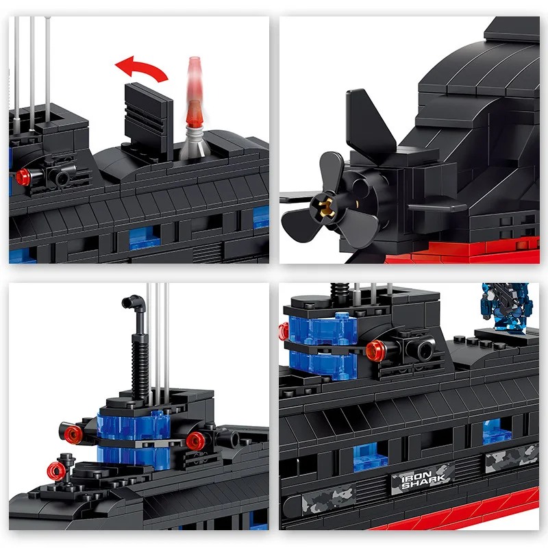  WW2 Military series Submarine model Building Blocks army soldier Figures city Enlighten Toys for Ch